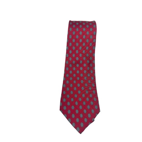 DIOR Christian Dior 100% Silk Men's Tie Red 3.5" Wide EUC - Picture 6 of 6